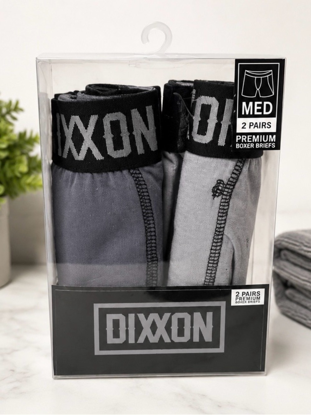 DIXXON Gray Boxer Briefs Premium Comfort Med & XXXL - NWT